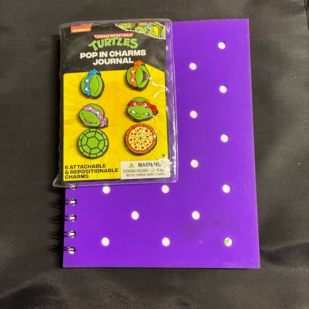 Purple Journal with Charms ninja turtles